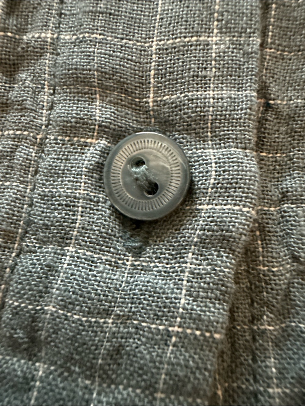 Eileen Fisher Organic Linen Grid Sleeveless Button Shirt Nile S NWT - Picture 13 of 16